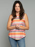 The Tie Back Tank - Pink Stripes / Pink Dots